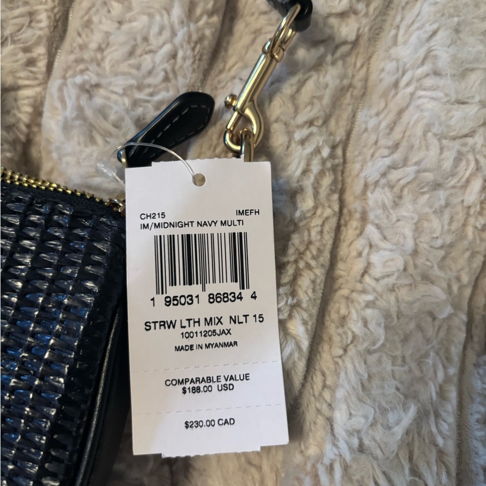 Coach Midnight Navy Leather Woven Mini Bag with Gold Accents - Picture 2 of 6